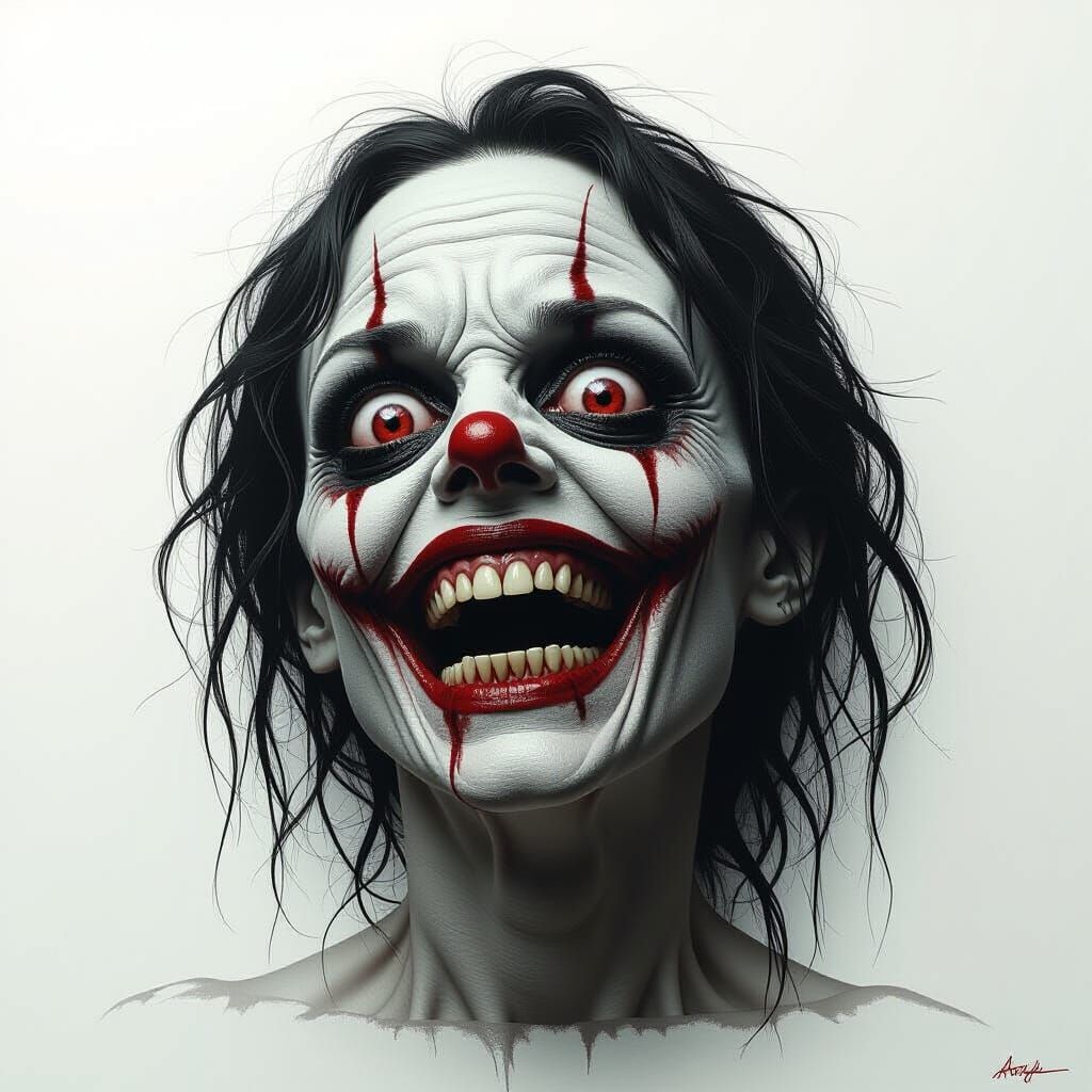 Creepy Macabre Creature Portrait in Film Noir Style