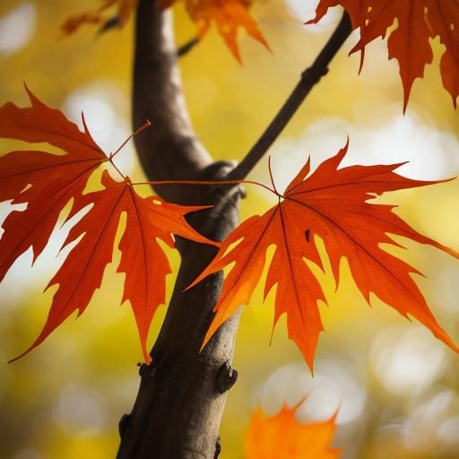 Lonely Maple Leaf in Impressionist Autumn Light