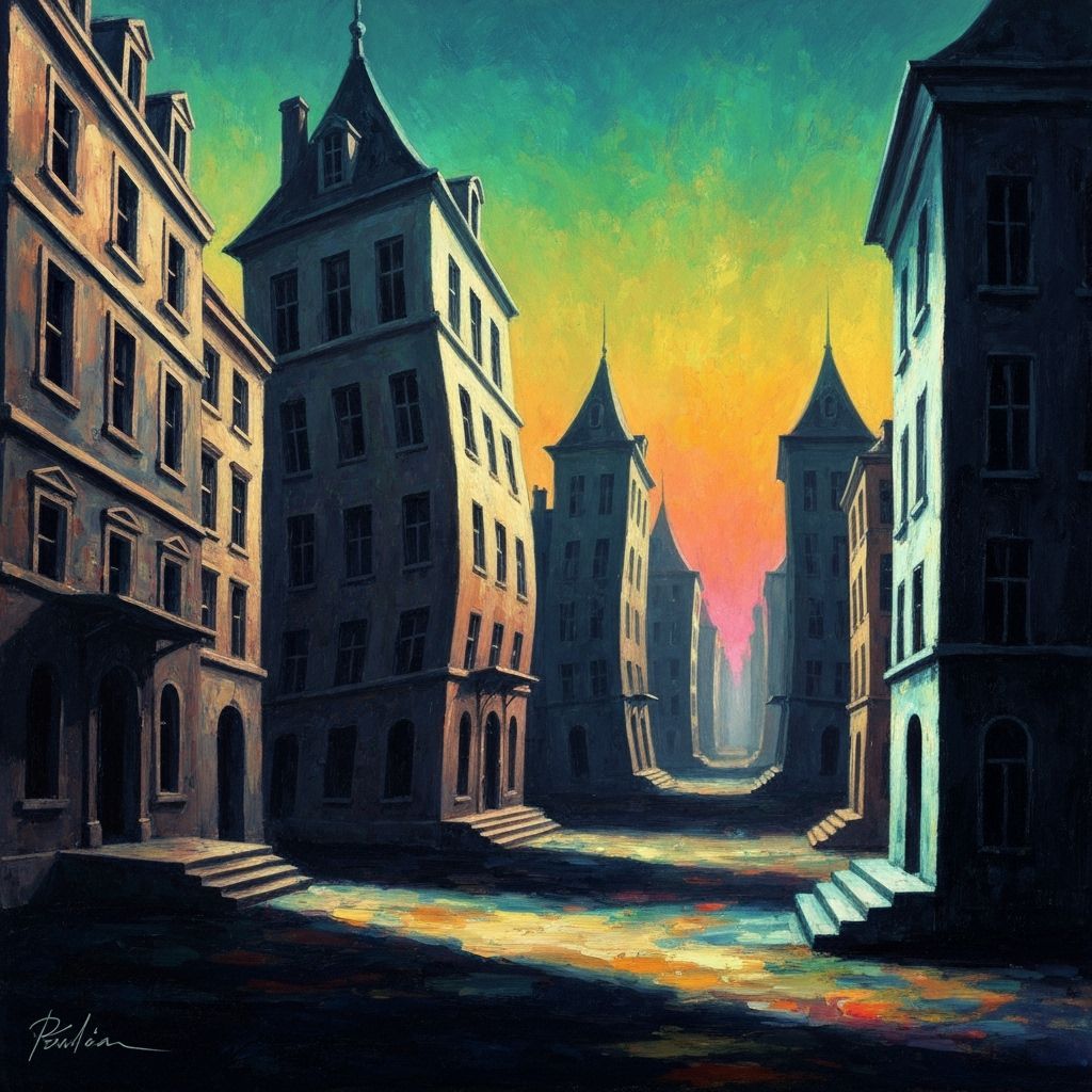 Magic reality style a Dystopian world. Melting scene from Cl...