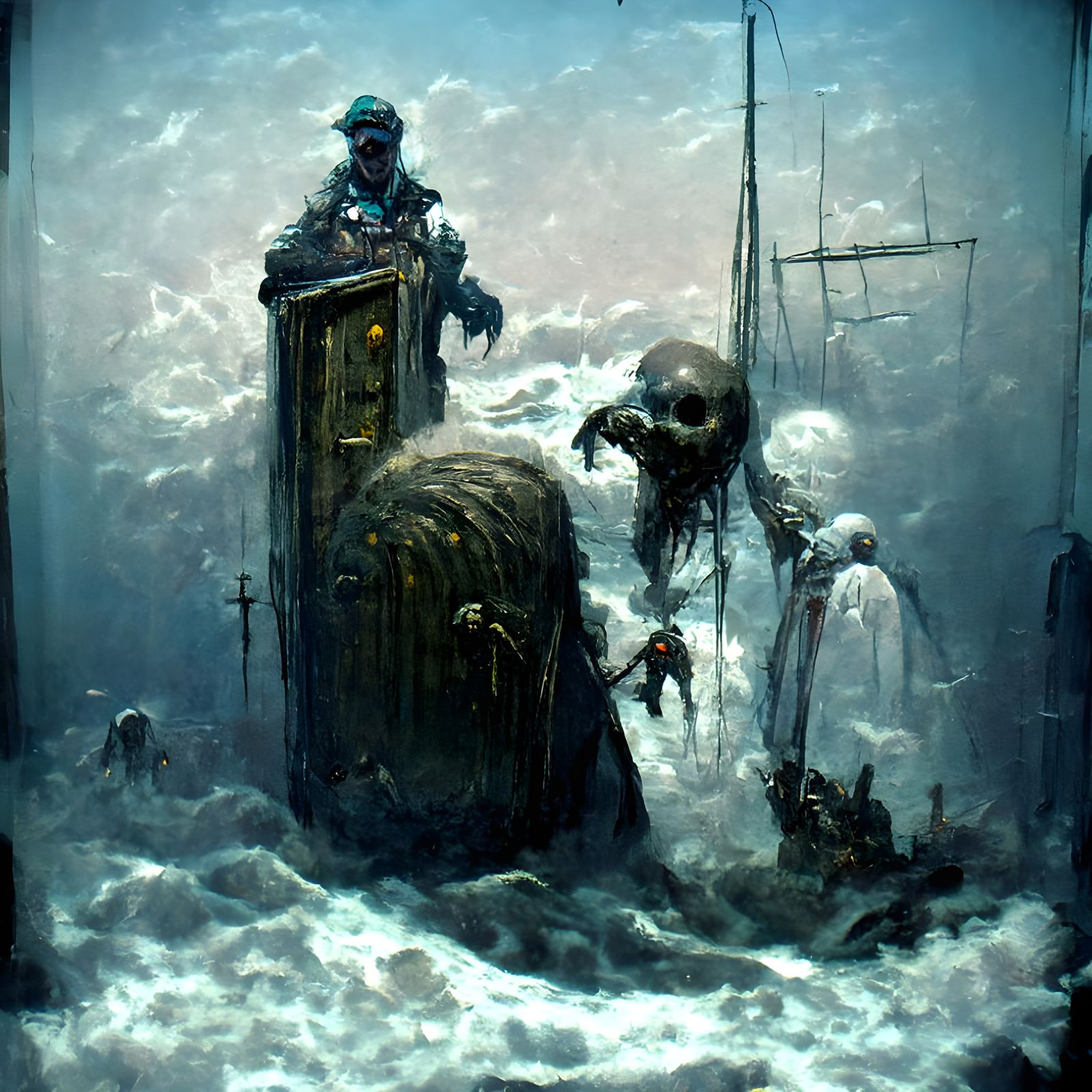 Sinister Ocean Graveyard Inspired by Doré
