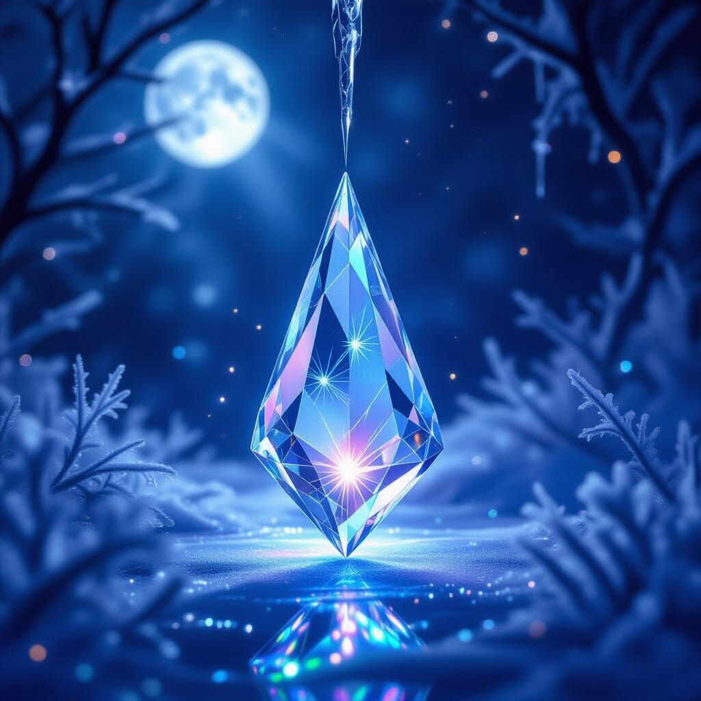 Gothic Diamond Icicle in Moonlight