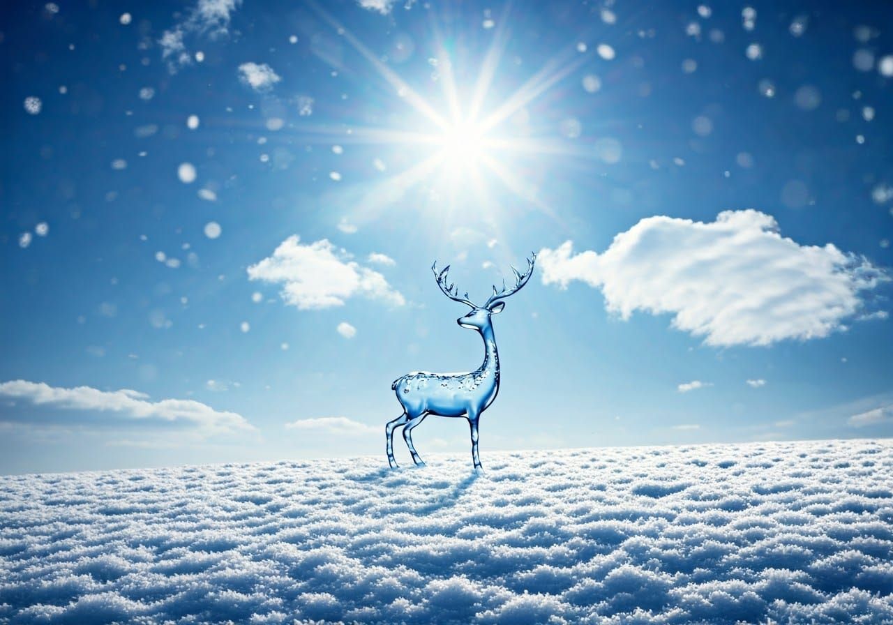 Glistening Deer in Winter Wonderland