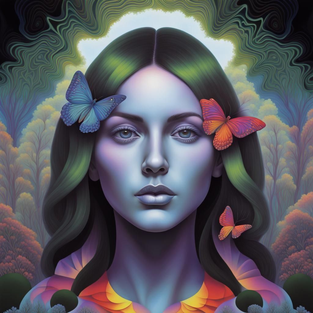 Psychedelic Forest Art with Optical Illusions