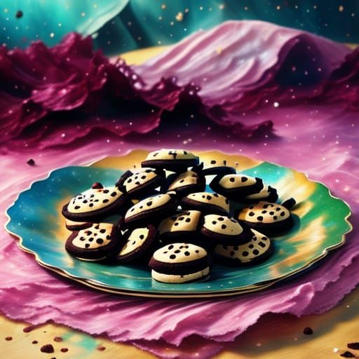 Dark Gothic Portrait in Vibrant Sunset Colors Depicts a Plat...