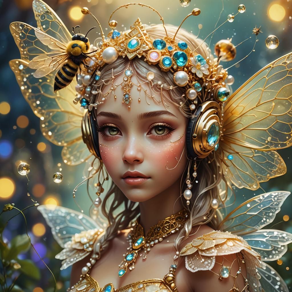 Bee-Sized Fairy in Microcosmic Fantasy World