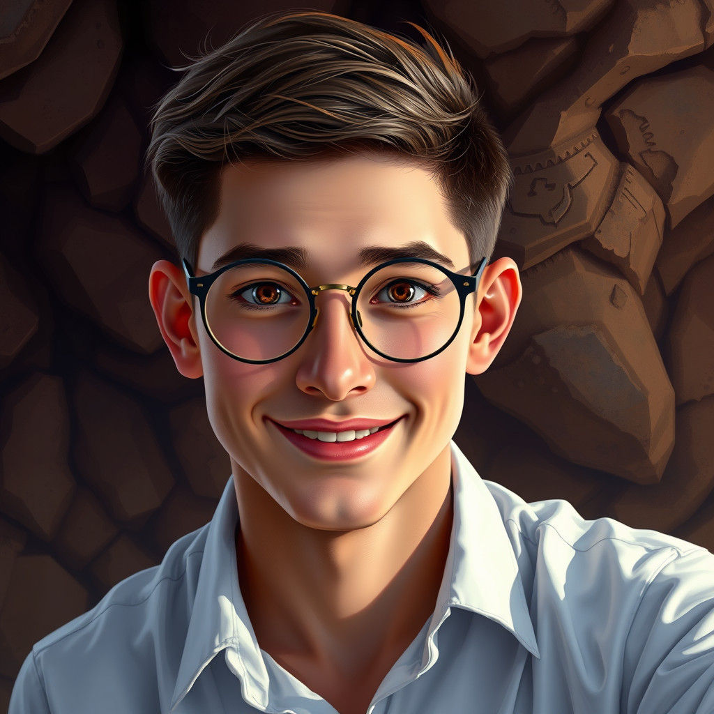 Young Man Portrait in Detailed Matte Painting Style