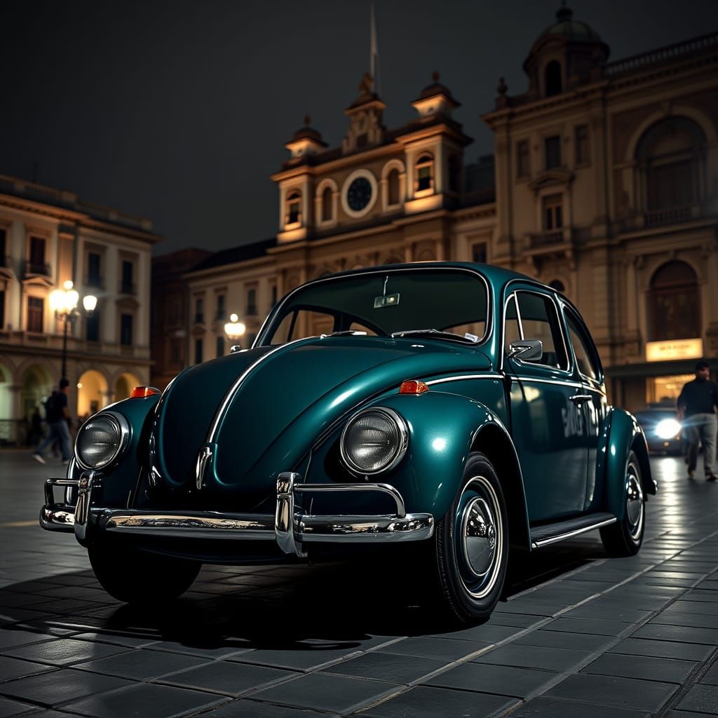 Vintage Volkswagen Beetle in Dark Turquoise on San Francisco...