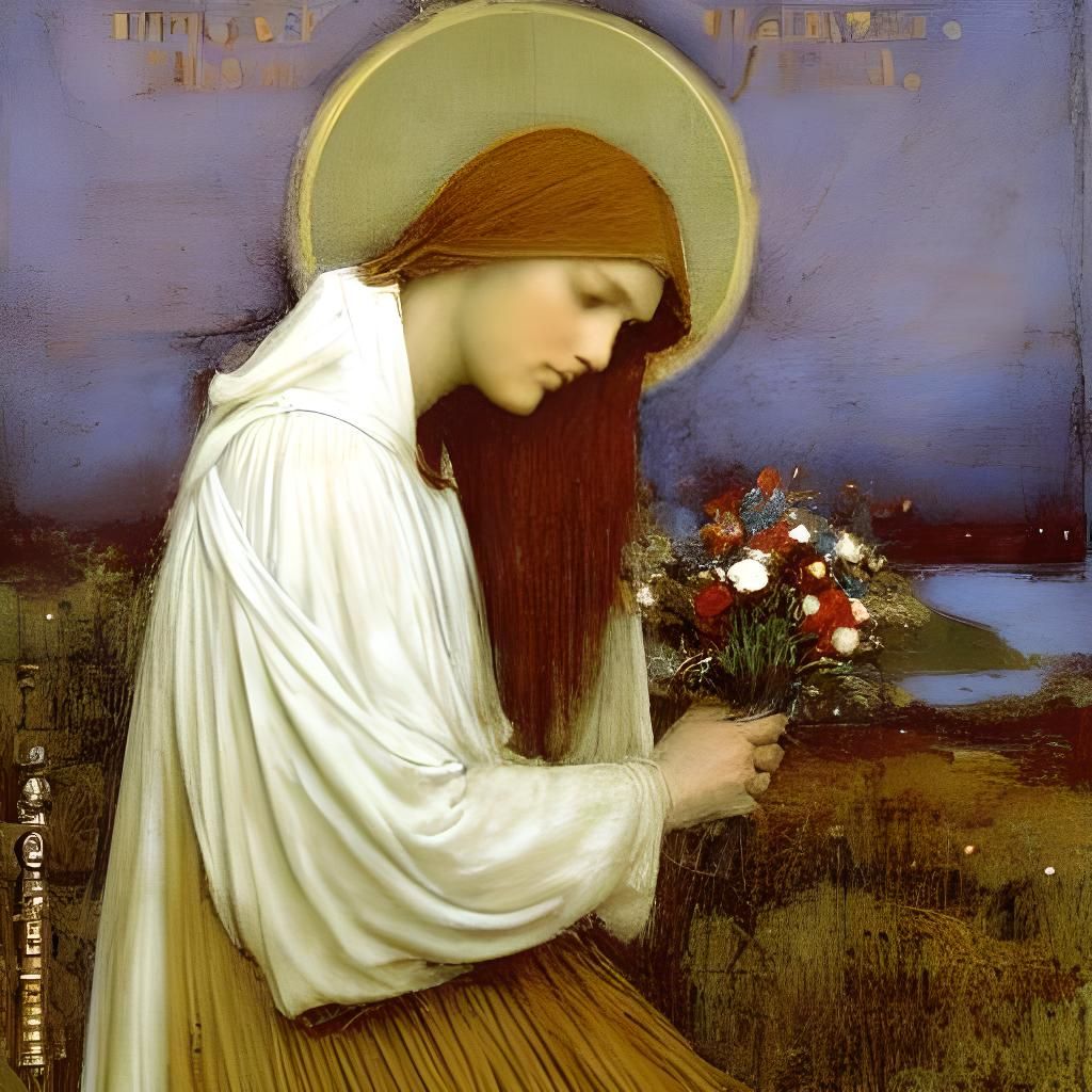 Bromoil Print: Woman in Prayer