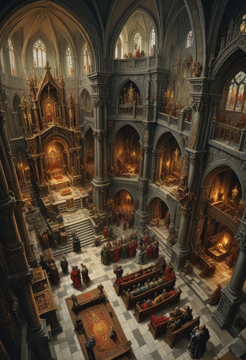 Historic Church Interior in Cinematic Fantasy Style