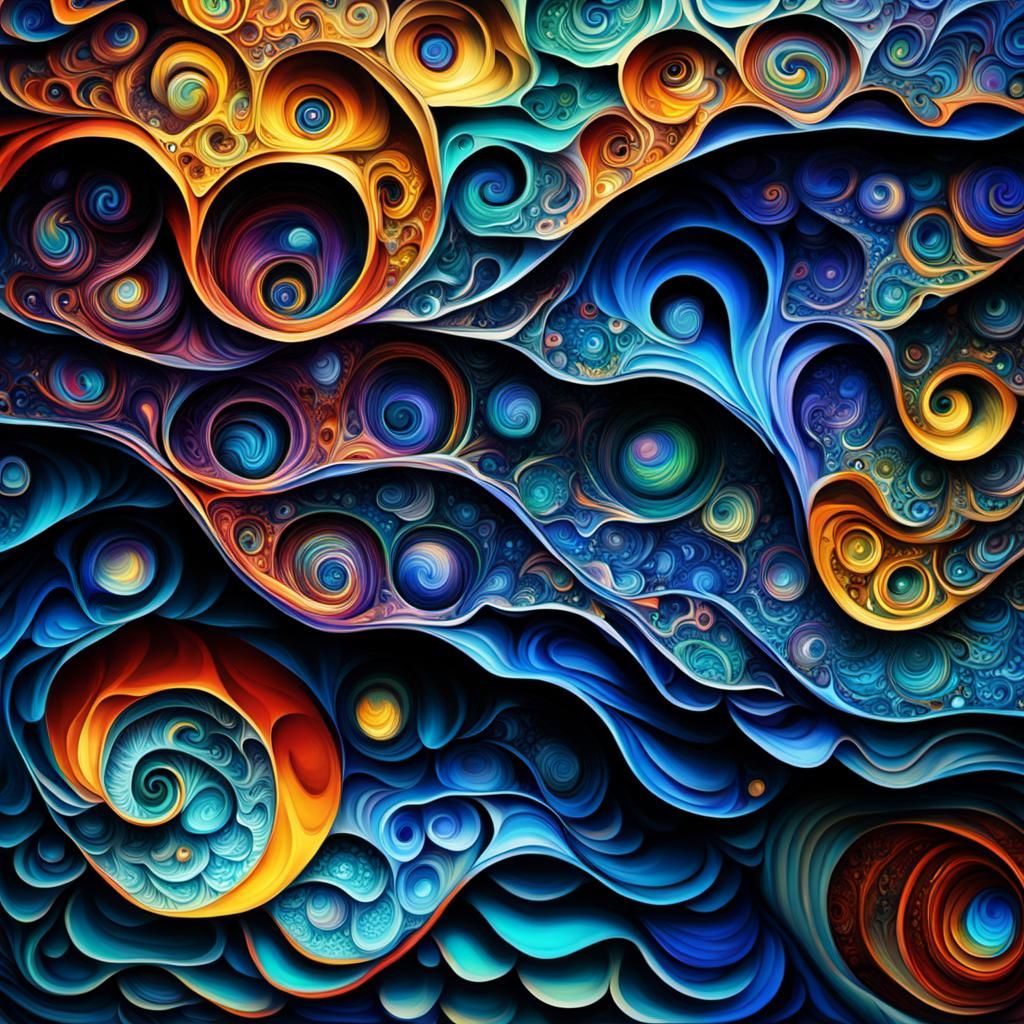 Abstract Fractal Art in Expressionist Oil Painting