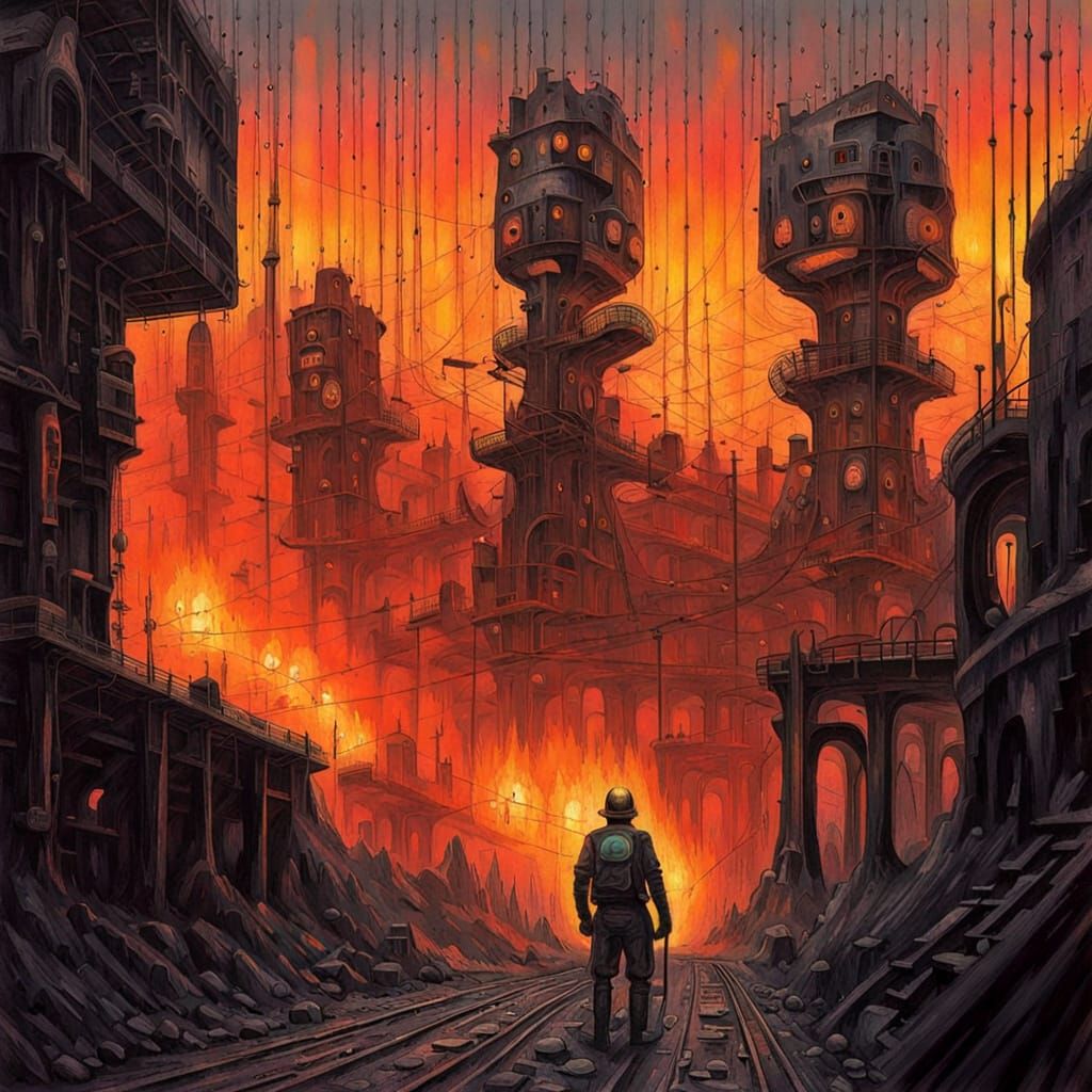 Spanish Police Officer Stands Proud with Burning Cityscape i...