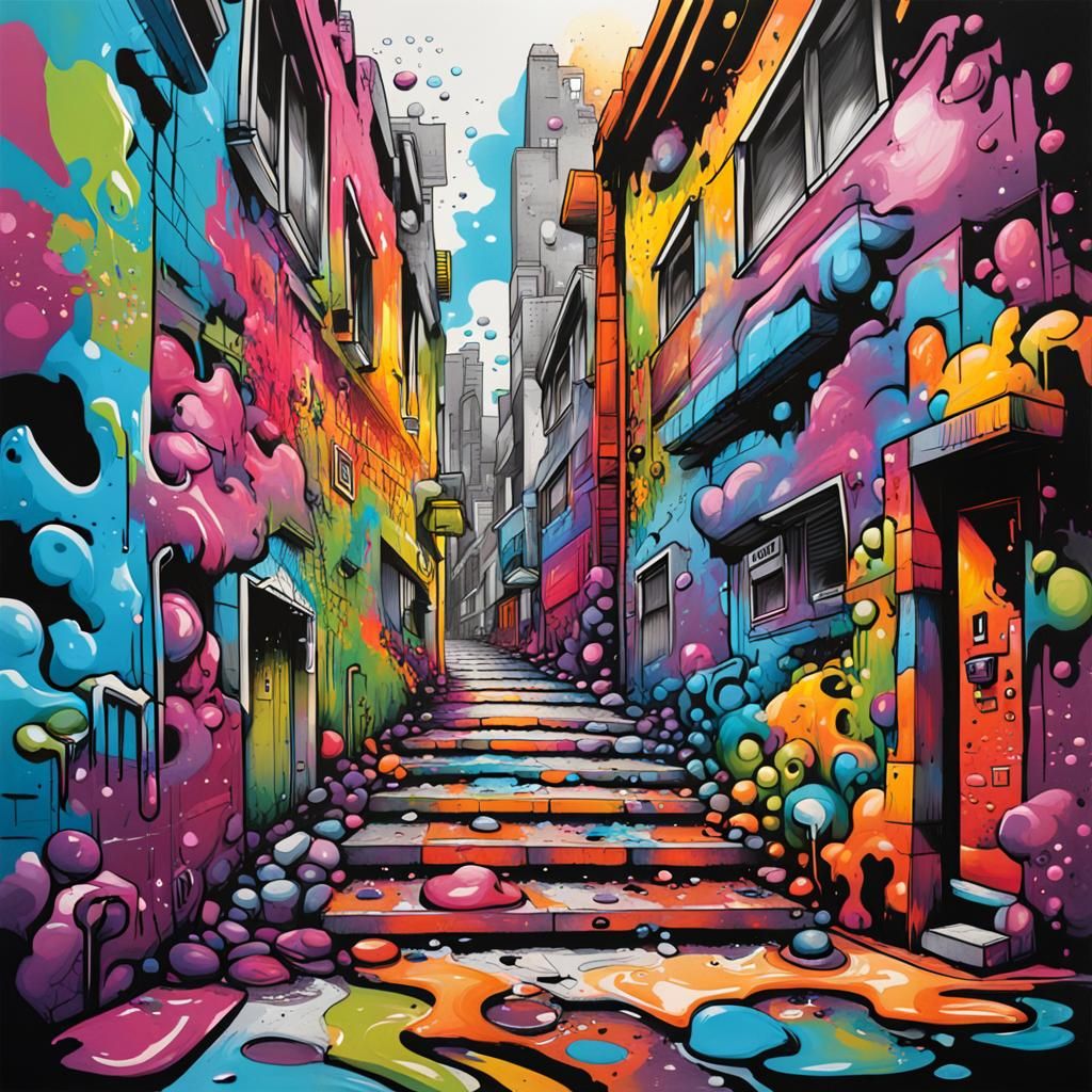Colorful Graffiti Art Coloring Book Style