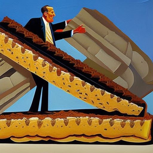 Hellish Politician Sandwich in Cubist Style