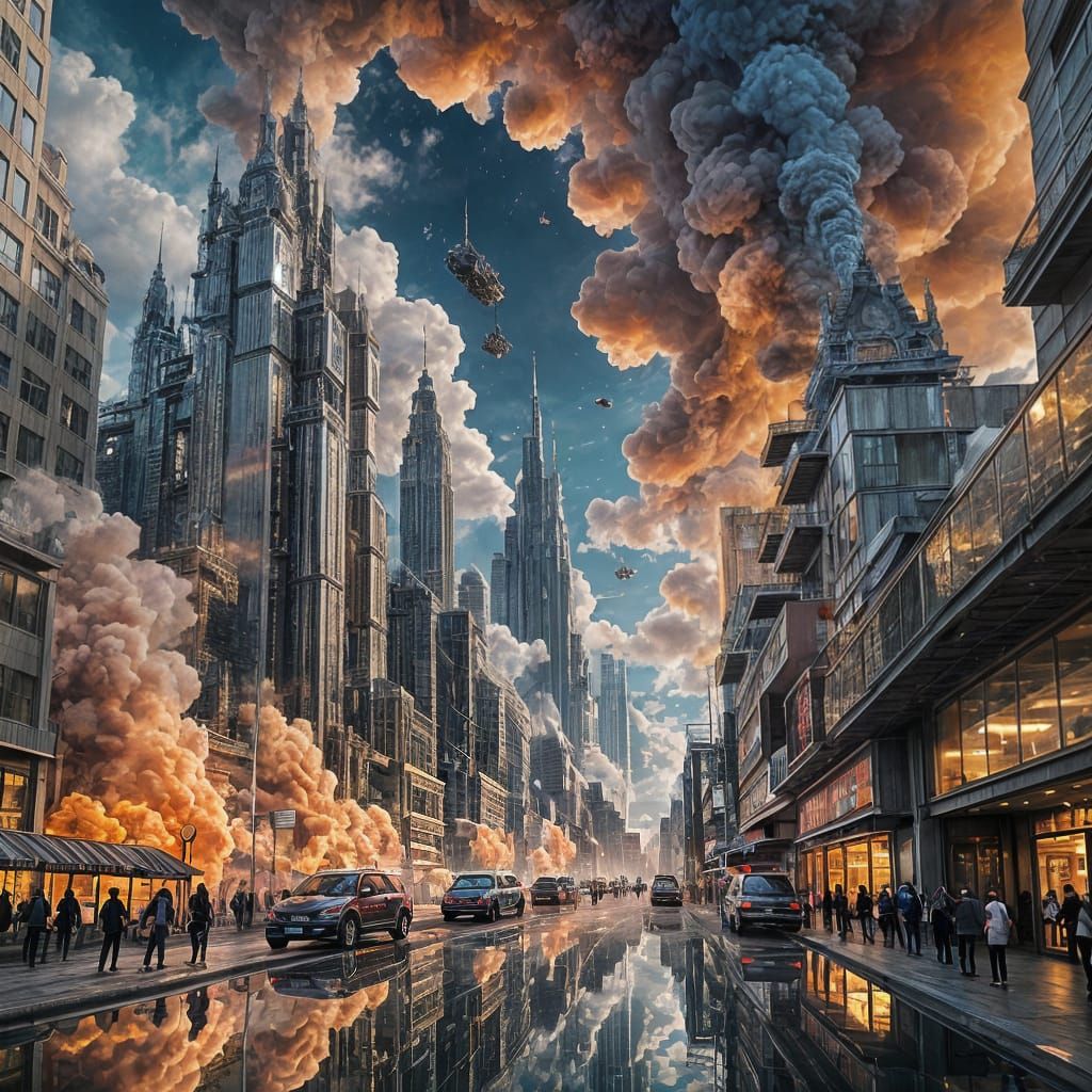 Otherworldly Metropolis in Mirrored Crystal