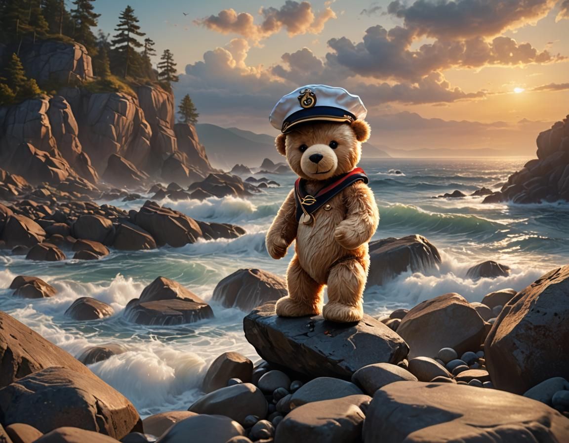 Teddy Bear Fisherman: Fantasy Concept Art