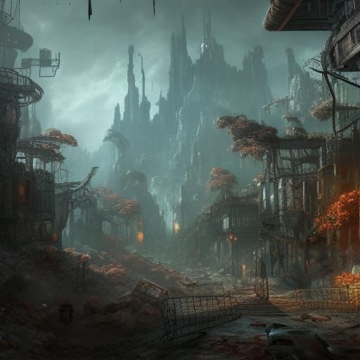Post-Apocalyptic Wonderland: Detailed Matte Painting