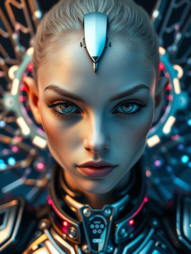 Aeropunk Fairy Portrait in Cyberdynamic Armor