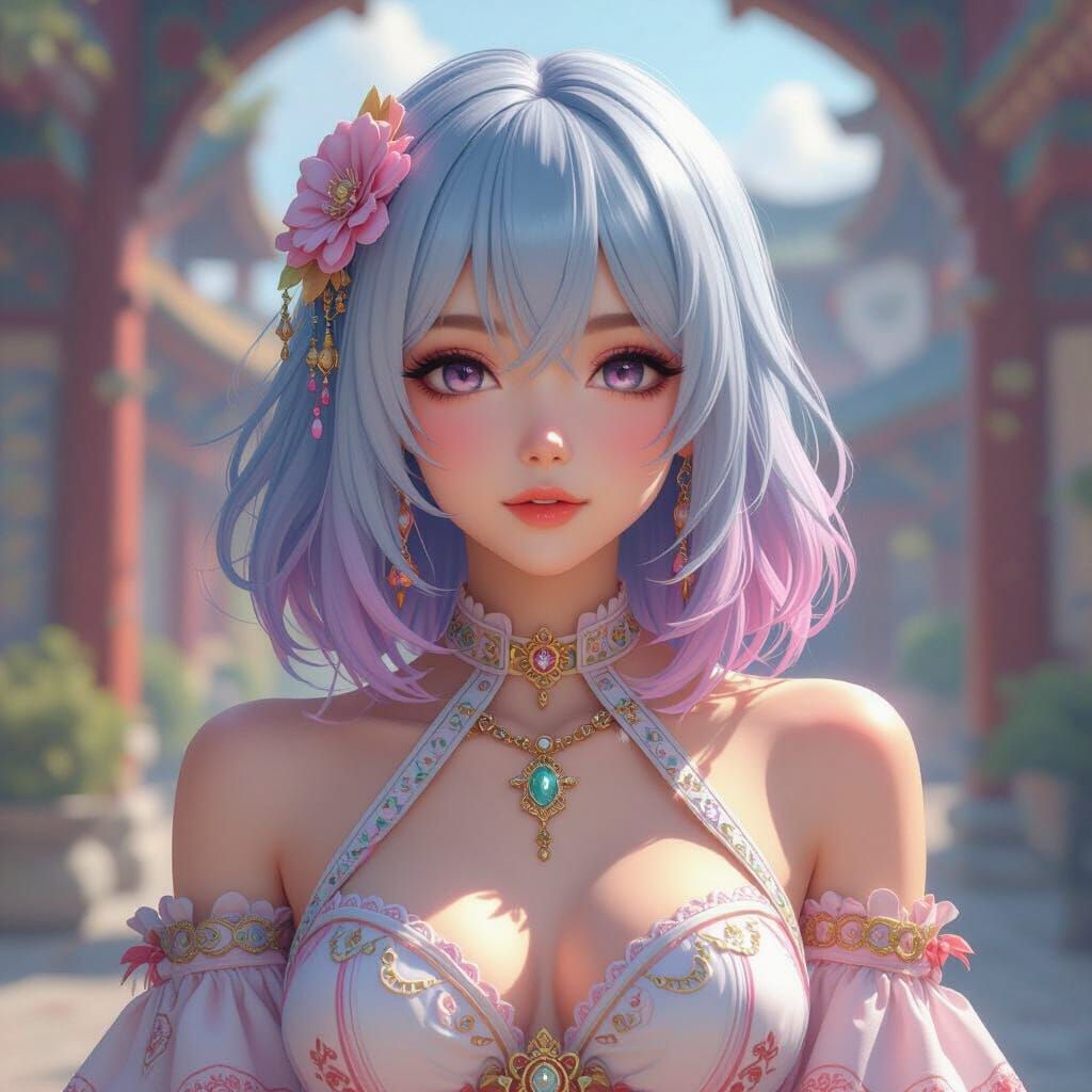 Vibrant Anime Girl in Dynamic 3D Render