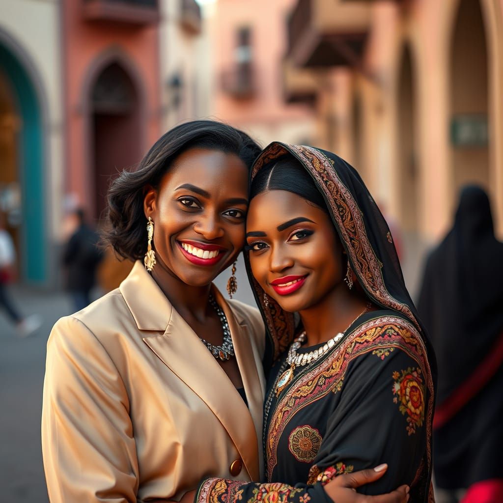 Elegant Women in Casablanca: A Photorealistic Portrait