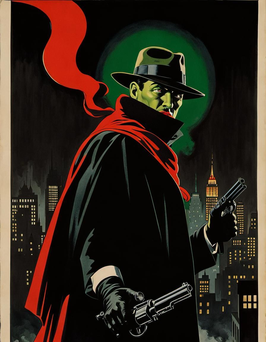 Pulp Hero Poster in 1930s New York