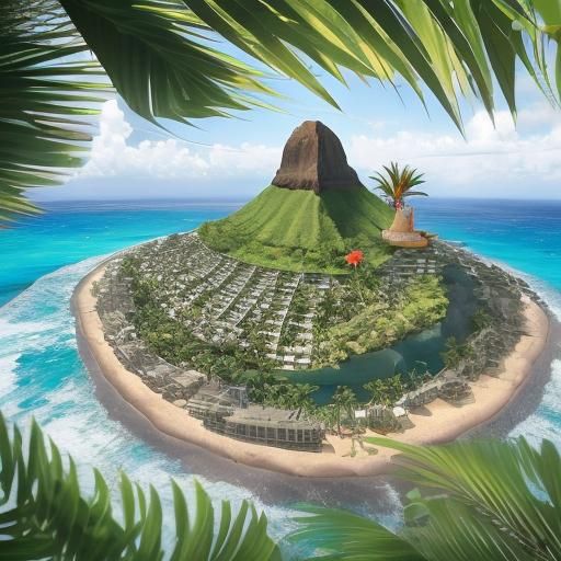 Fantasy Hawaiian Island Paradise with Tropical Pools