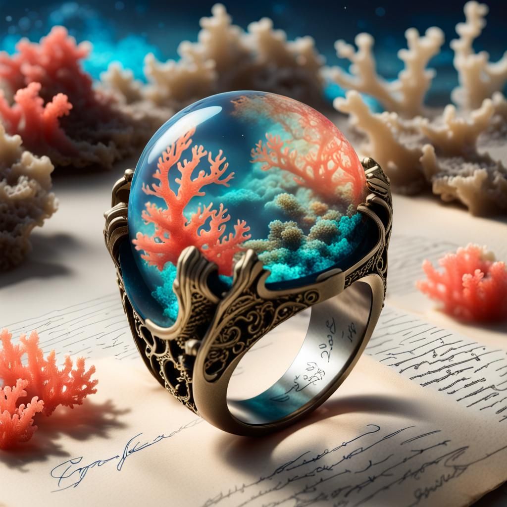 Coral Reef...Ring - One ring to rule the sea! (Yes, I know Aquaman and Poseidon use a trident. Why not have a ring as we...