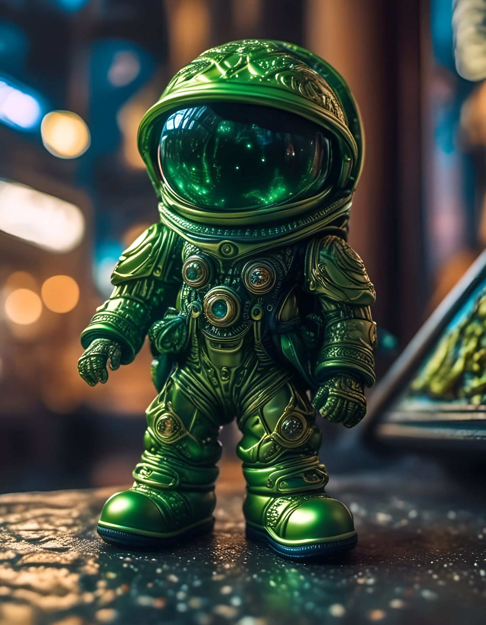 Green Alien Soldiers in Moon Boots, Detailed Digital Art