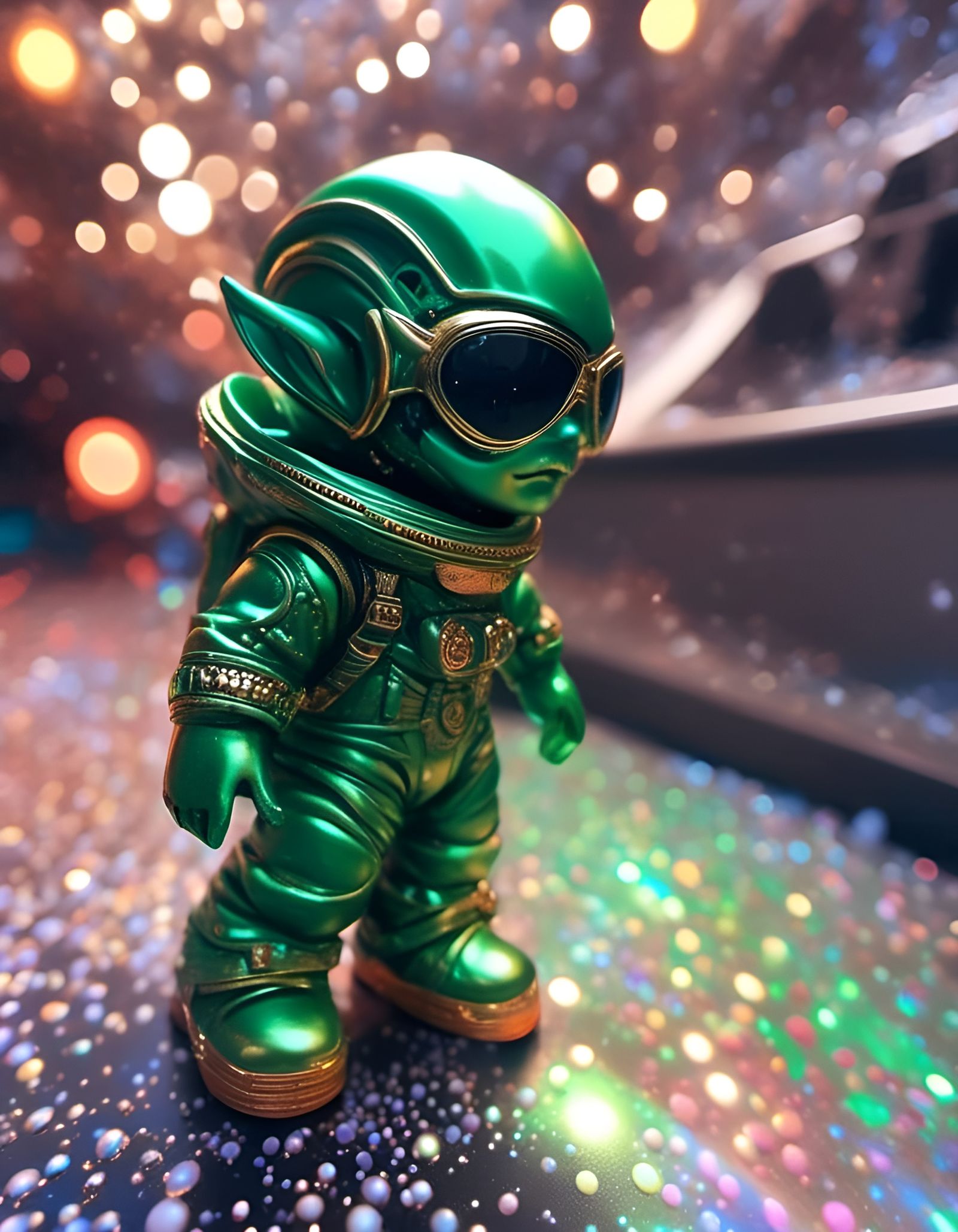 Green Alien Soldier Toys with Moon Boots