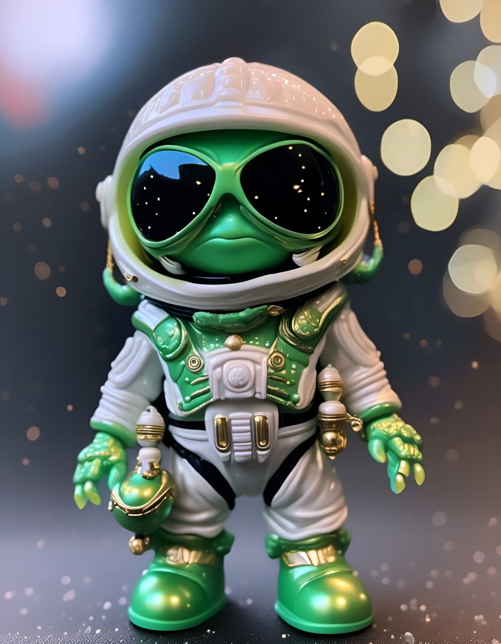 Green Alien Soldier Toys in Hyperdetailed Photo