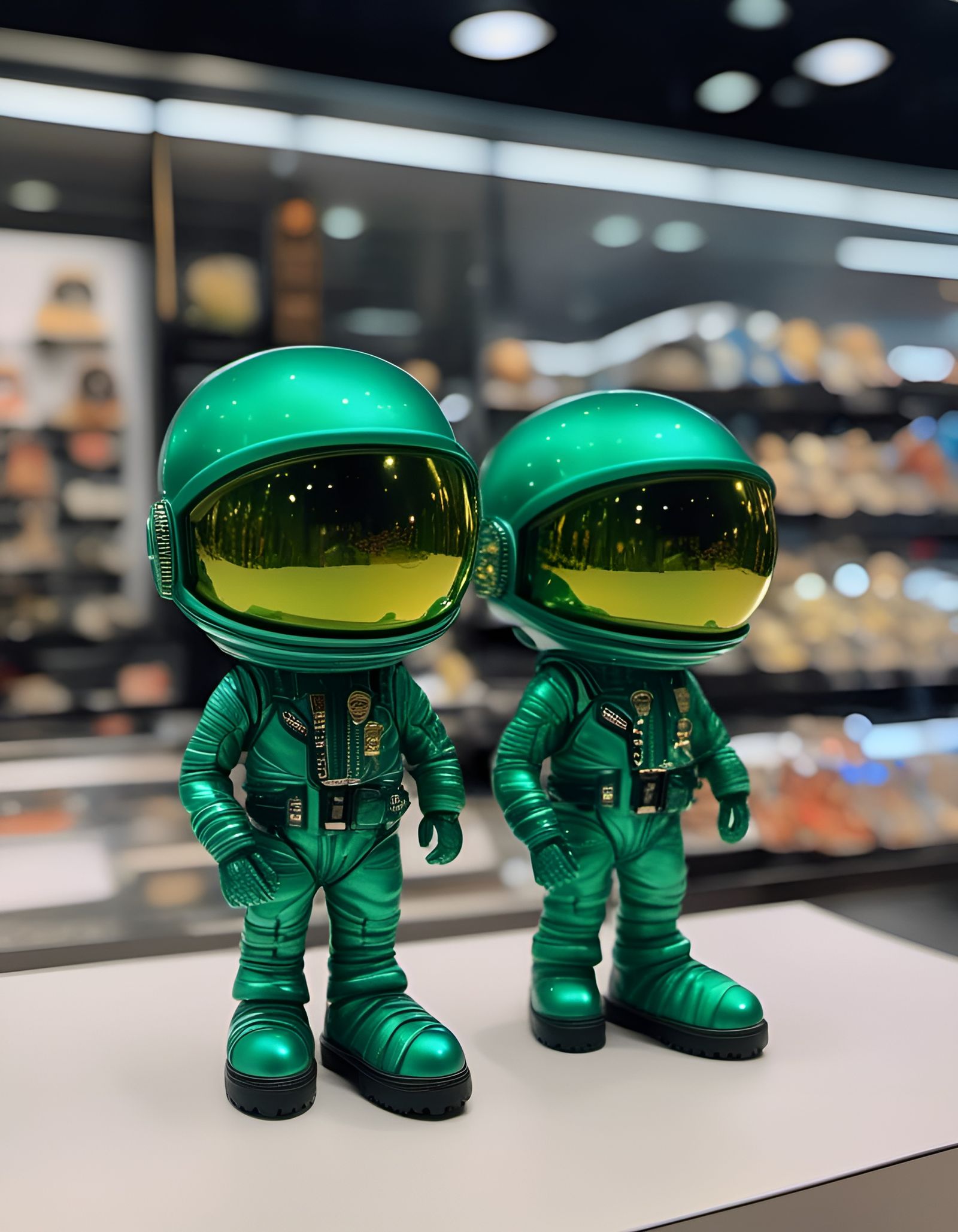 Green Alien Soldier Toys in Hyperdetailed Style