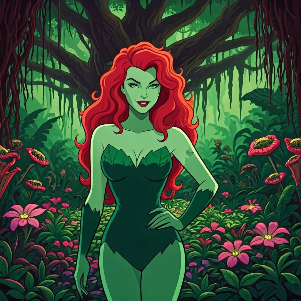 Poison Ivy in Venomous Garden, Animated Series Style