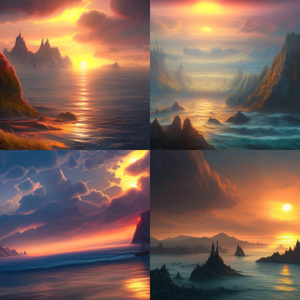 Sunset Over the Bay: Detailed Matte Painting