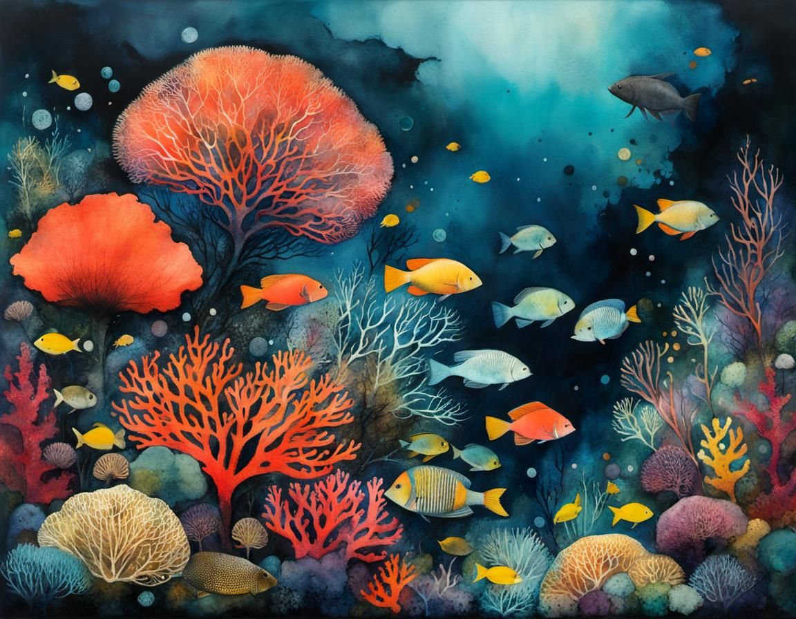 Magical Coral Reef: Whimsical Underwater Illustration