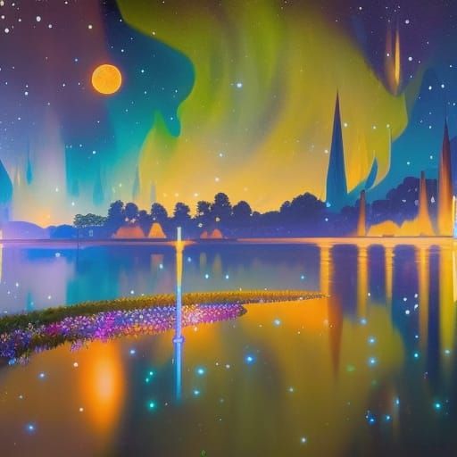 Galaxy Night Festival: Art Nouveau Illustration