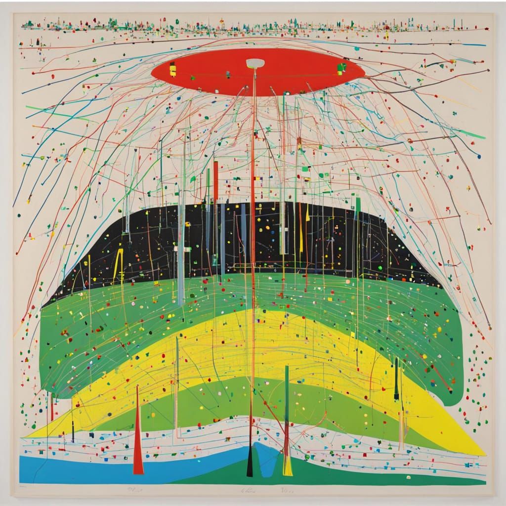 Fiber Optics with Viridian Glow in Digital Realism