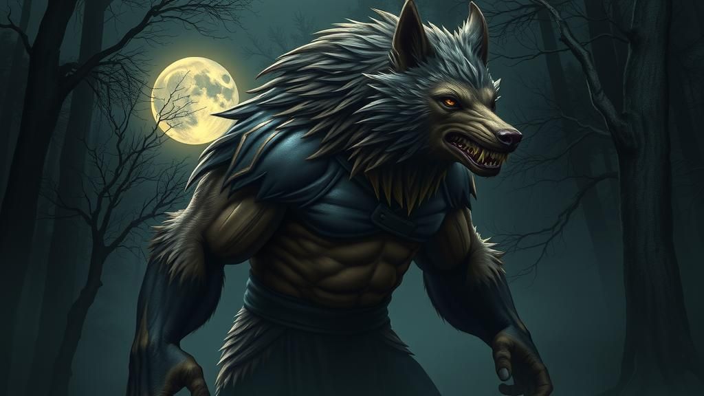 Werewolf from the TV program "Grim" a wolf with a human body
