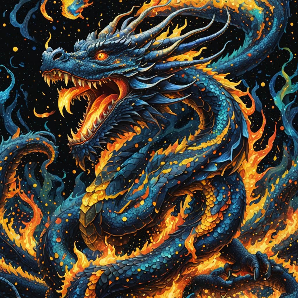 Pointillism Dragon (1)