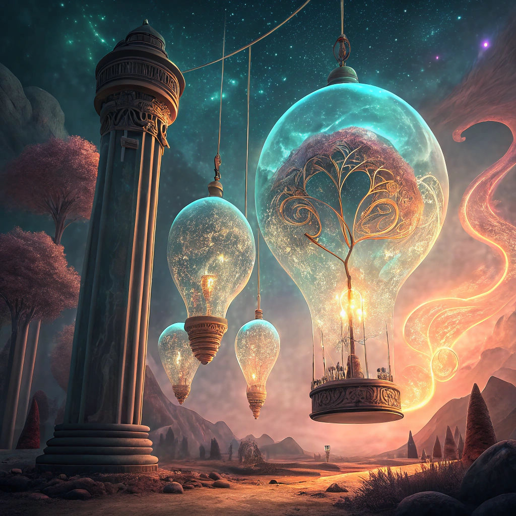 Ethereal Artifacts in Dreamlike Abstract Expressionism