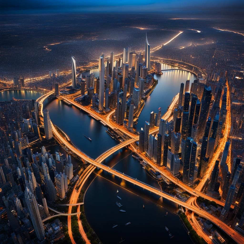 Futuristic Cityscape on Distant Planet in Graffiti Style