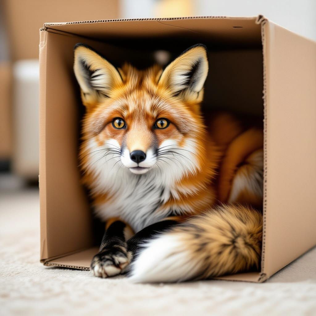 Fox in a Box: A Cozy Cardboard Home