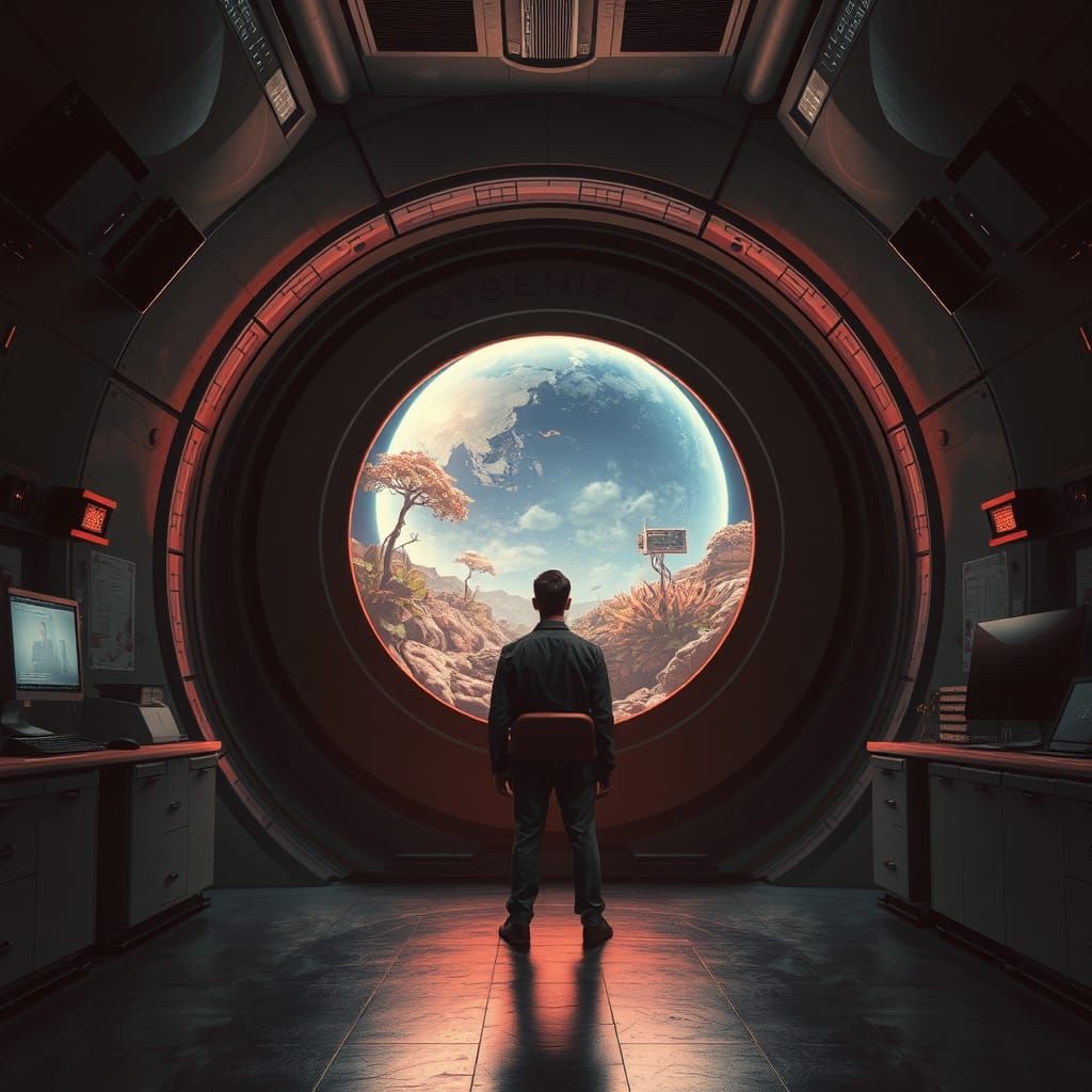 Cosmic Portal Glimpse: Office Worker's Alien Vision