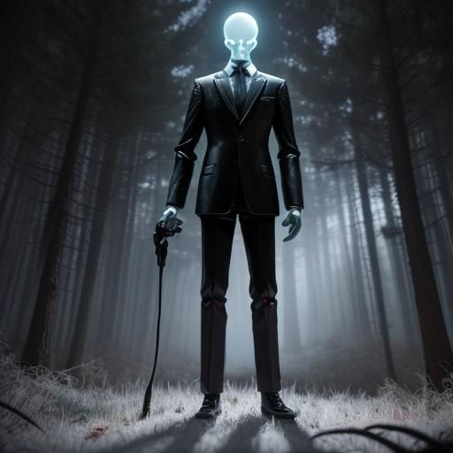 Creepy Slender Man Funko Pop Figure in Forest