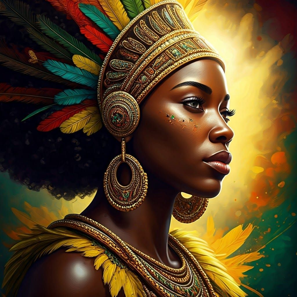 Caribbean Carnival: A Hyperrealistic Jamaican Woman