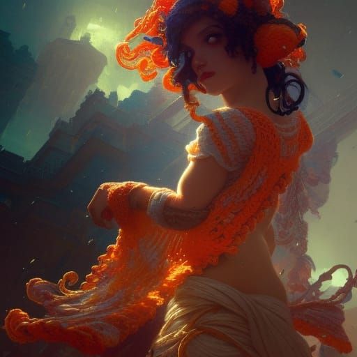 Hyperdetailed Yarn Crochet in Dynamic Lighting