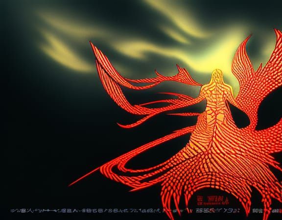 Abstract Hero in Anime Style with Fractal Elements