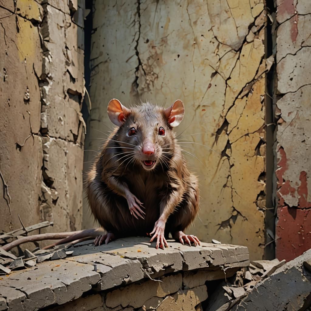 Menacing Mutant Rat Ready to Attack