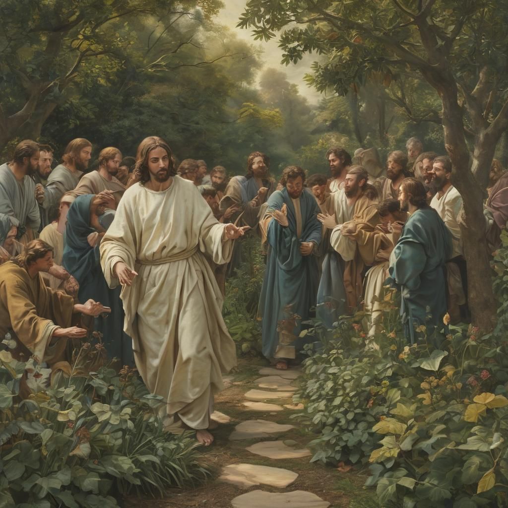Jesus and Apostles in Garden, Baroque Painting