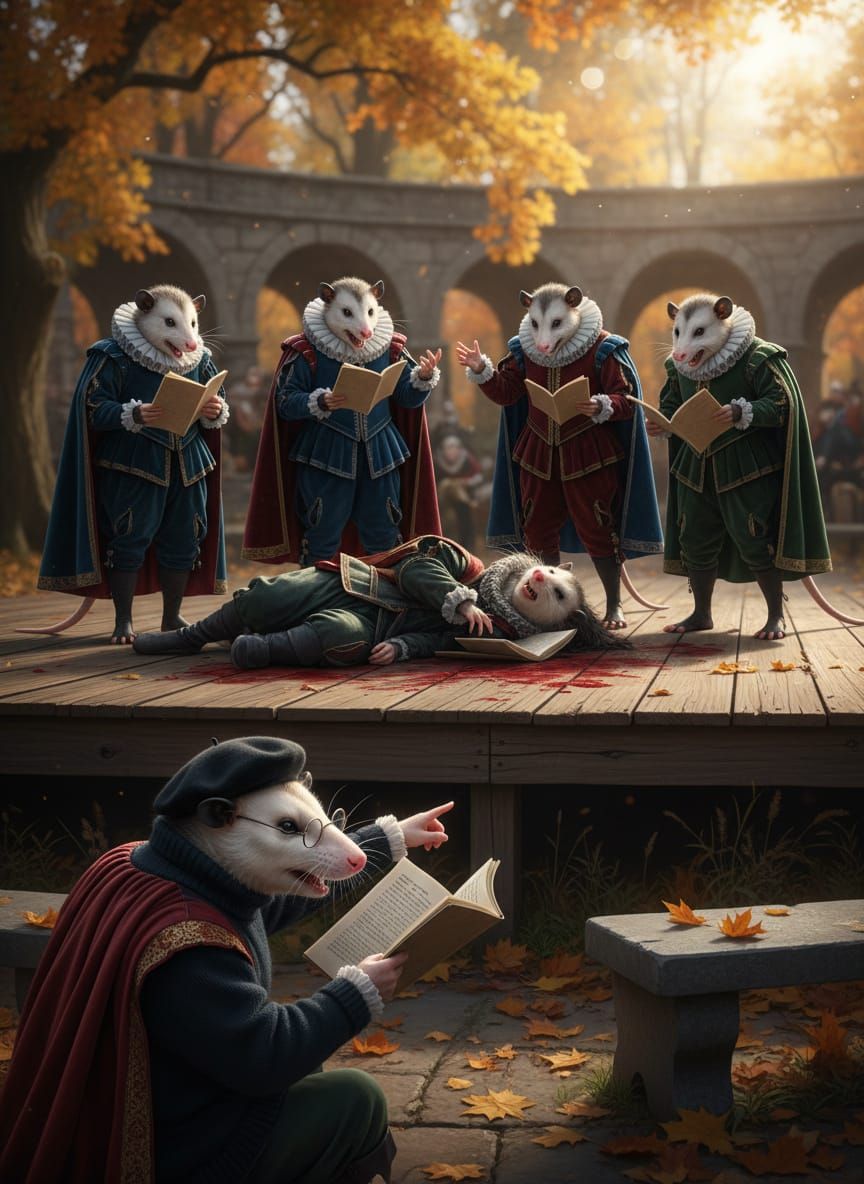 Opossum Drama Club Rehearses Othello Outdoors