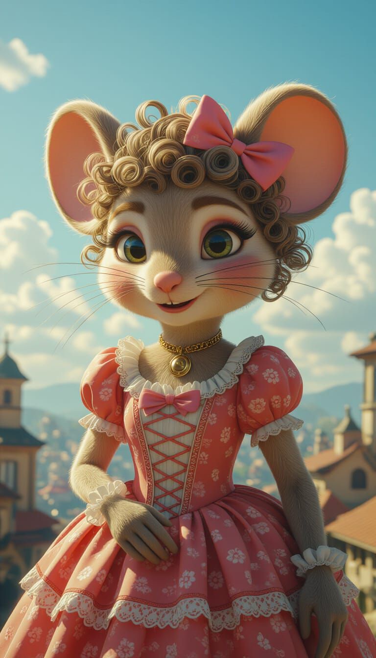 Anthropomorphic Mouse in Zero-G, Digital Matte Painting