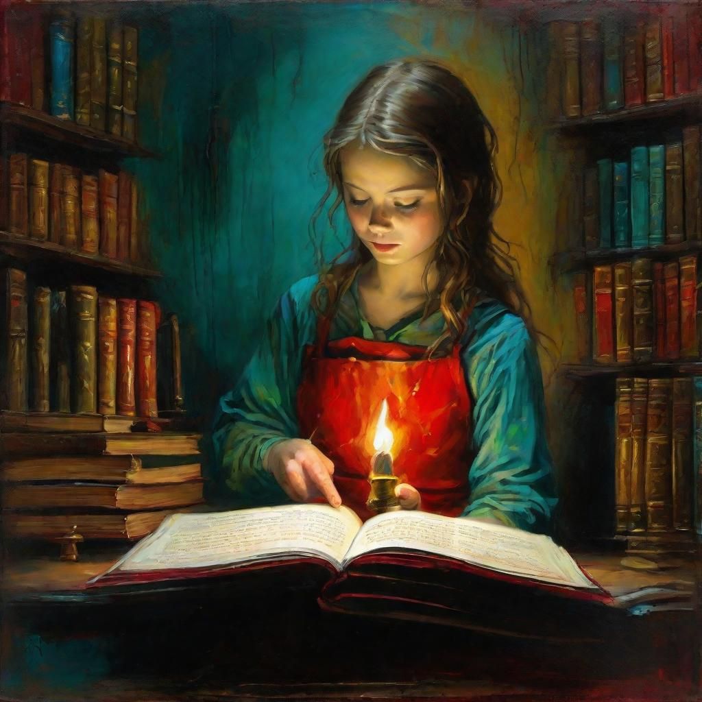 Girl Opens Spooky Pop-Up Book in Library